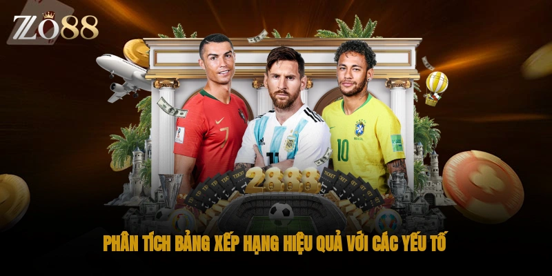 Phân tích bảng xếp hạng hiệu quả với các yếu tố